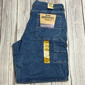 Men's Lee Dungarees Carpenter Shorts Size 42L Original Stone Blue Jean Color
